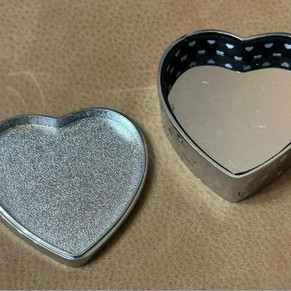 Vintage Things Remembered Silver Tone Trinket Box Heart Shape Jewelry Box